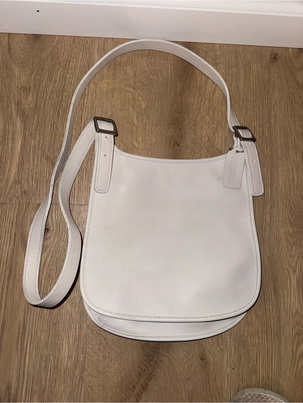 Coach White Leather Crossbody Satchel